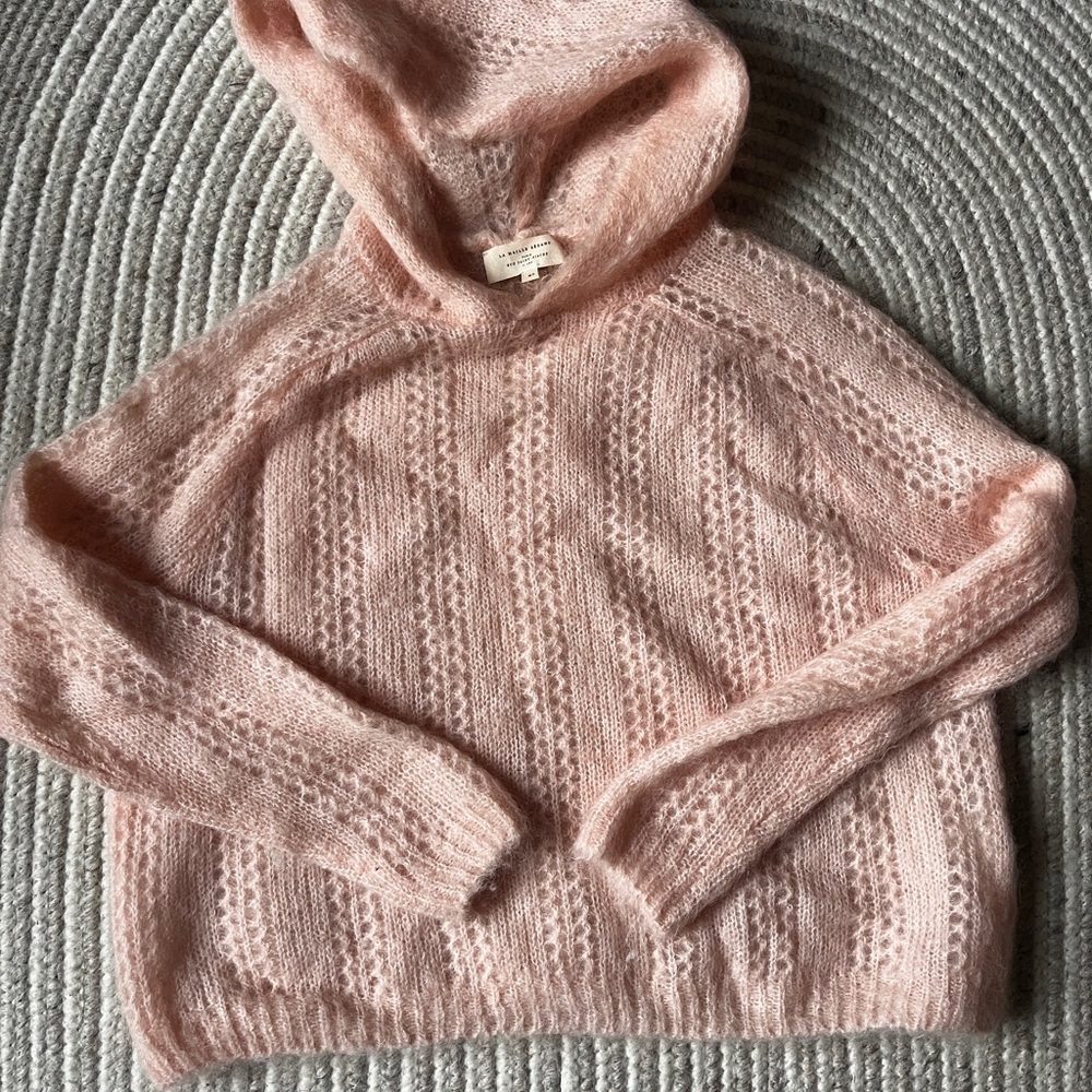 Sezane Pink Wool Hoodie